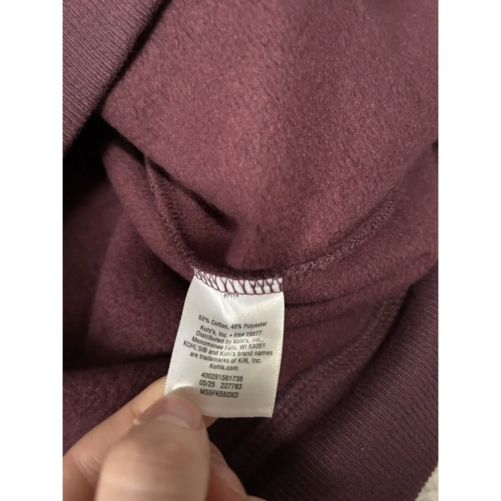 New Sonoma‎ Men's 1/4 Zip Sweater Fleece Size 3XLT Burgundy Soft NWT